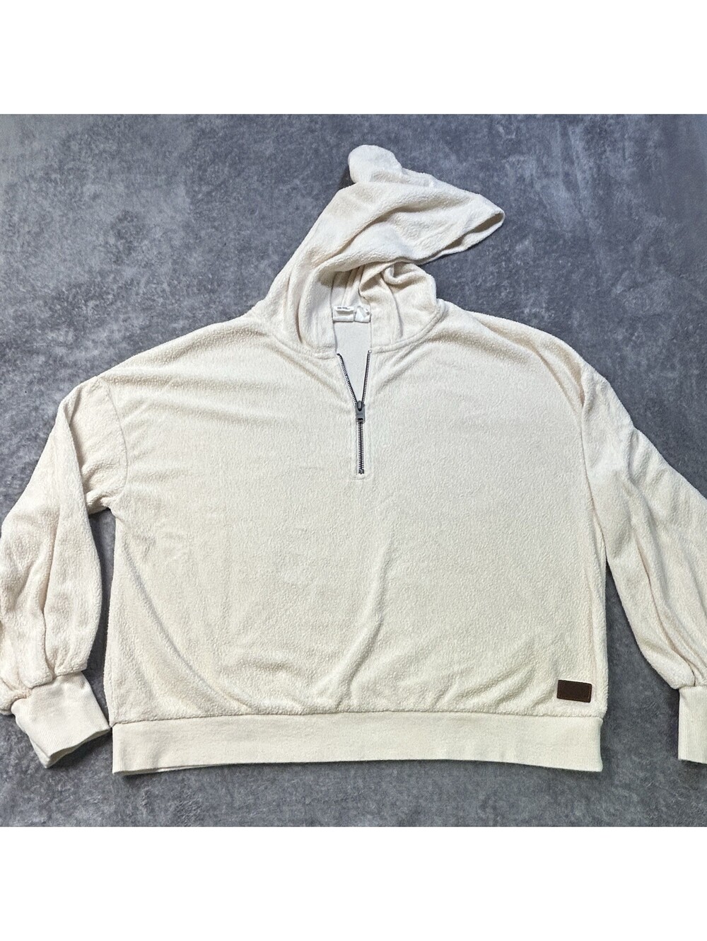 Roxy Quarter Zip Hoodie Women's Cream Medium
